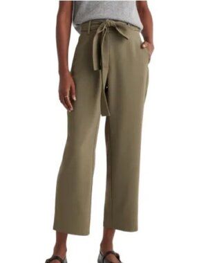 Quince Stretch Crepe Paperbag Pant Olive 10 office minimalist sustainable